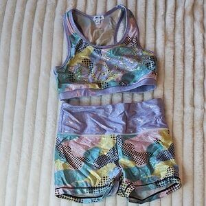 Rebel Athletic Colorful Athletic Set with Geometric Patterns